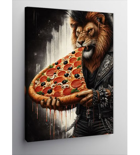 Kanvas Tablo Pizza Yiyen Aslan