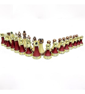 Krem-Bordo Satranç Taşı Zamak