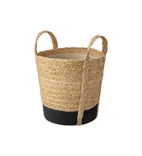 Rattan saksı, bej-siyah, 24 cm, iç mekan