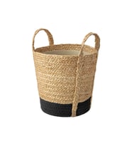 Rattan saksı, bej-siyah, 24 cm, iç mekan