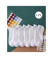 Kadın Beyaz Patik Çorap 5’li Paket – Günlük Rahat Pamuklu Spor Çorap