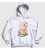 Presmono Unisex Beyaz Blonde Dua Lipa Kapüşonlu Sweatshirt 319777tt