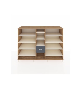 Kronos Dolap 11 Raflı 3 Çekmeceli  220x59x163 Çam-Aytaşı/Antrasit