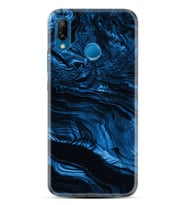 Huawei P20 Lite Mate 10 20 Lite Pro P40 Lite KılıfDesemli Silikon Blue MArble 1379