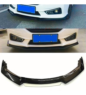 Honda City Beyaz Renkli Şeritli Dilli Ön Lip 4 Prç Parlak Siyah ABS
