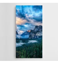 Çamlıklar Üzerinde Bulutlar Panoramik Kanvas Tablo