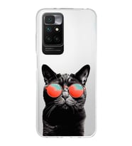 PrintiFy Xiaomi Redmi 10 ile Uyumlu 1mm Slim Fit Kedi 3 050d Baskılı Şeffaf  Kılıf