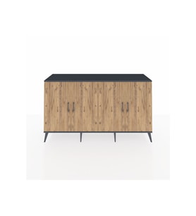 Kronos Konsol 6 Raflı 4 Kapaklı 176x59x99 Antrasit-Çam/Antrasit