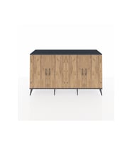 Kronos Konsol 6 Raflı 4 Kapaklı 176x59x99 Antrasit-Çam/Antrasit