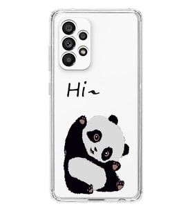 Samsung Galaxy A72 Uyumlu Sevimli Panda Desenli Şeffaf Telefon Kılıfı