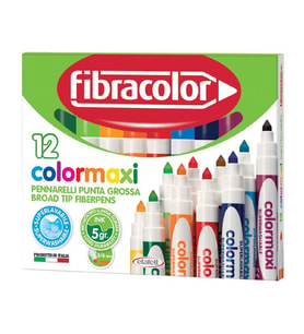 Fibracolor Colormaxi Jumbo Keçeli Kalem 12 Renk (Karışık)