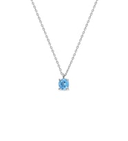 925 Ayar Gümüş Aquamarin Taşlı Minimal Tektaş Kolye