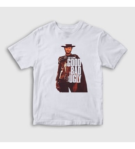 Presmono Unisex Çocuk Beyaz Clint Film The Good The Bad And The Ugly T-Shirt 252332tt
