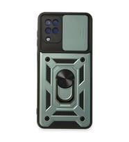 Samsung Galaxy A22 Kılıf Pars Lens Yüzüklü Silikon - Yeşil