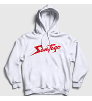 Presmono Unisex Beyaz Logo Metal Savatage Kapüşonlu Sweatshirt 549770tt (Beyaz)
