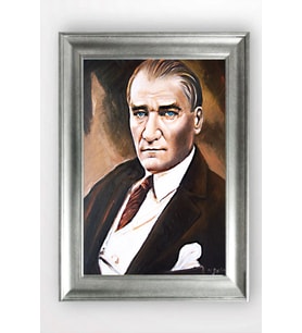 Gümüş Çerçeveli Atatürk Tablo cv1188
