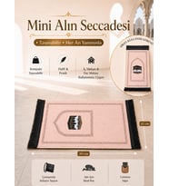 Mini Alın Seccadesi Kaymaz Taban Desenli Cep Tipi Seyahat Namaz Seccadesi - Pembe