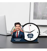 Erkek Borsacıya Hediye Karikatürlü MDF Masa Saati