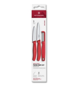 Victorinox 6.7111.33C1 Swiss Classic 3lü Bıçak ve Soyacak Set, Kırmızı