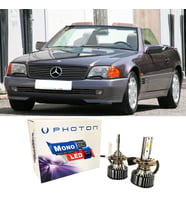 Mercedes SL R129 Led Xenon Uzun + Kısa Far Ampulü H4 Mono Yeni Seri Beyaz