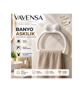 Vakumlu Yuvarlak Havluluk Banyo Havlu Askısı Vantuzlu Askılık