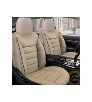 Galaxy SEAT LEON FR HATCHBACK 2011 Uyumlu Safir Serisi Oto Koltuk Kılıfı Fermuarlı (Bej)