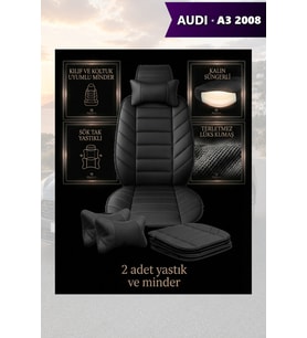 audi a3 2008 Koltuk ve Kılıf uyumlu Siyah Lüks Yastık Minder 2 Minder 2 Yastık