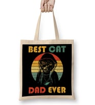 Best Cat Dad Ever Papa Cat Lover Kedi Bez Çanta Uzun Saplı