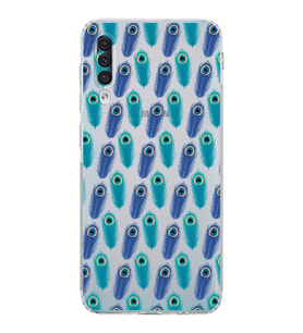 PrintiFy Samsung Galaxy A30S ile Uyumlu Nazar Boncuğu 4 Baskılı Kamera Korumalı Şeffaf Silikon Kılıf