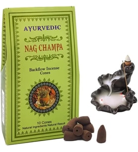 Doğal KONIK Tütsüler (Şelale geri Akışkanlı) 20 farklı AROMA ve KOKU PALO SANTO, WHITE SAGE (Adaçayı), NAG CHAMPA,... (Nag Champa)