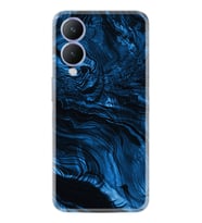 Vivo Y17S Kılıf Resimli Desenli Baskılı Silikon Blue MArble 1379