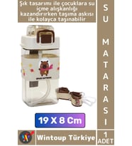 #SuMatarası Ofis Okul Çocuk Su İçme Alışkanlığı Şık Sevimli Desen Figürlü Pipetli Askılı Su Matarası