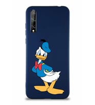 Huawei P Smart S Soft Premier Kapak Donald Duck-D Tasarımlı Silikon Kılıf - Lacivert (Şeffaf)