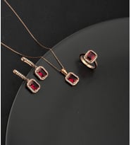 925 Ayar Gümüş Baget Taşlı Set