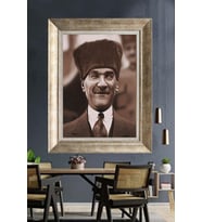 Gümüş Çerçeveli Atatürk Tablo za389