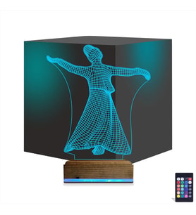 Luvivia Semazen Mevlana 3D Lamba - Masa Gece Lambası