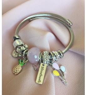 Ananas Charmlı Pandora Model Şık Kadın Bileklik
