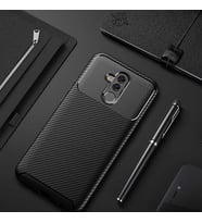 Huawei Mate 20 Lite Kılıf Karbon Silikon Case (Siyah)