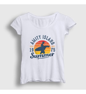 Presmono Kadın Beyaz Summer Sörf Surf Surfing T-Shirt 514093tt