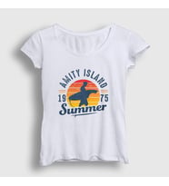 Presmono Kadın Beyaz Summer Sörf Surf Surfing T-Shirt 514093tt