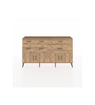 Arges Konsol Tek Raflı 6 Çekmeceli 4 Kapaklı 176x30x99 Çam-Çam