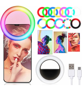 RGB Selfie LED Mandallı Üniversal Ring Halka Flash Işık Light AL2609
