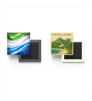 Buzdolap Magnetleri - Sierra Leone Bayrağı ve Paper Cut Tema - 2'li Set Magneti