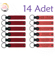 Kırmızı & Nar Çiçeği, 14’lü Set, İsme Özel Anahtarlık, Kurumsal Konferans Katılımcılarına Hediye