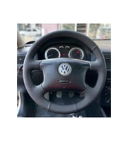 Volkswagen Golf 4 Araca Özel Direksiyon Kılıfı (Nokta Düz Siyah Dikişli)