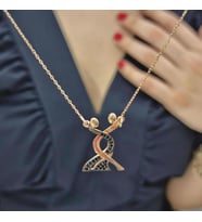 Dans Eden Çift Rose Kaplama 925 Ayar Gümüş Kolye (Karışık)
