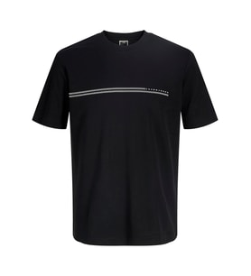 JACK JONES Erkek Kabartma Yazı Desenli Tişört 12289936 (Siyah)