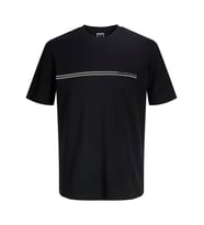 JACK JONES Erkek Kabartma Yazı Desenli Tişört 12289936 (Siyah)