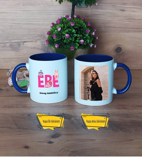 Ebe Kupa Bardak Lacivert Fotoğraflı Ebeler Günü Hediyesi Tıp Bayramı Hediyesi