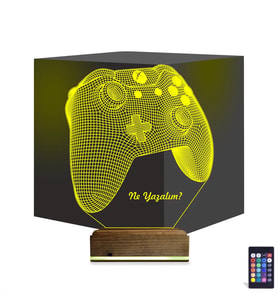 Luvivia Joystick Oyun Konsolu Kişiye Özel 3D Lamba - Masa Gece Lambası